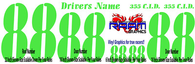 #ad Two Color Race Car Numbers Vinyl Decal Sticker Graphics Package Racecar Sport $47.29