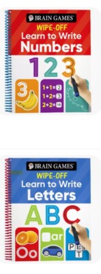 Brain Games Wipe-Off Learn to Write: Letters & Learn To Count: Numbers Set 3-6