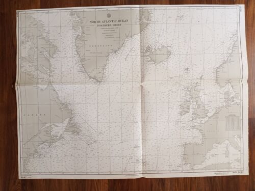 ORIGINAL ANTIQUE MAP NAUTICAL CHART CANADA GREENLAND ICELAND FRANCE GERMANY - Picture 1 of 12