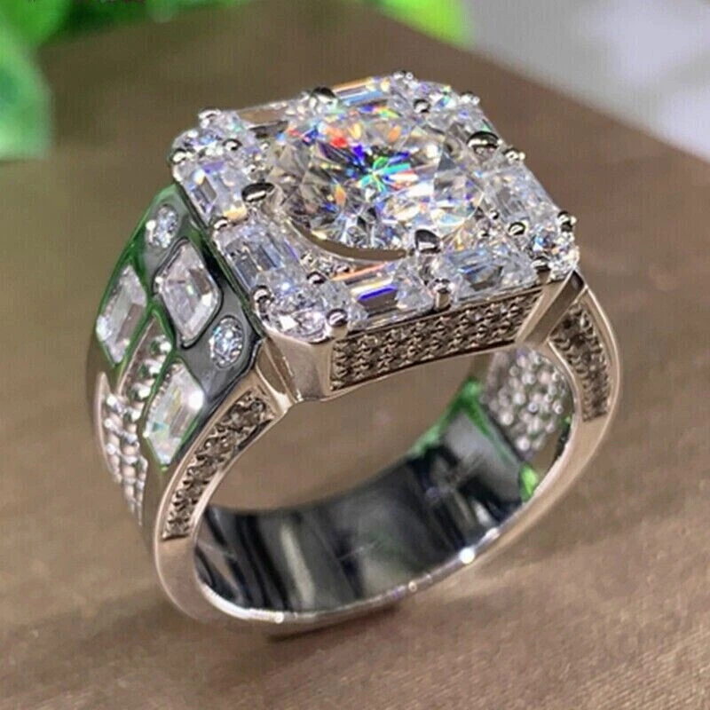 2.7ct Simulated Diamond Ring For Men Hip Hop Men s Engagement Ring