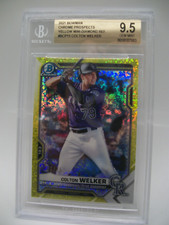 COLTON WELKER 2021 Bowman Chrome Prospects Yellow Mini Diam. Ref BGS GEM MT 9.5