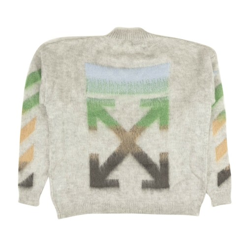 Grey Diag Brushed Mohair Sweater Size 