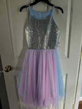 RARE EDITIONS Rhinestone Embellished Bodice/ Mesh Party Dress Girl Size 14 NWT
