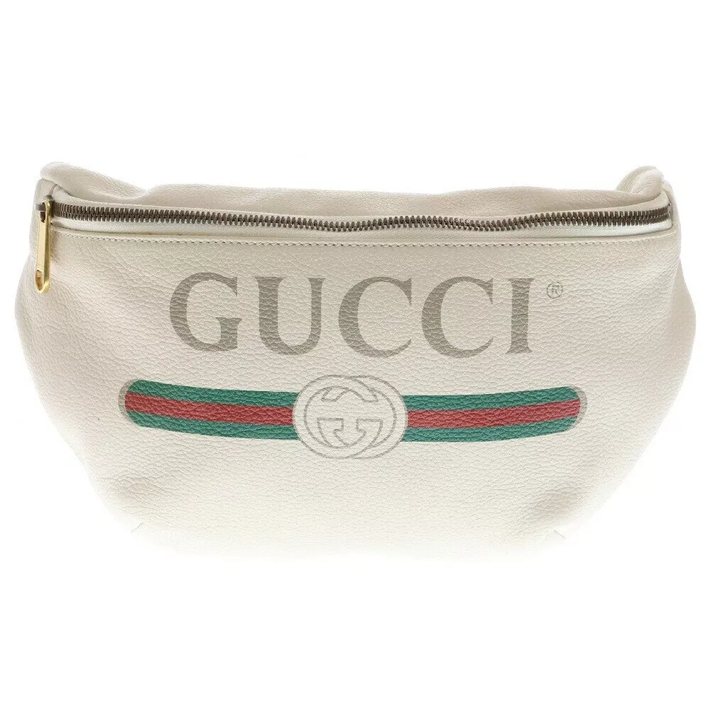 Gucci Sherry Line imprimé taille sac ceinture sac body bag cuir blanc 530412