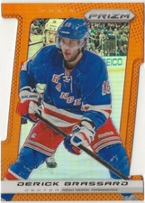 2013-14 Panini Prizm Prizms Orange Die Cut #64 Derick Brassard 37/50 NY Rangers
