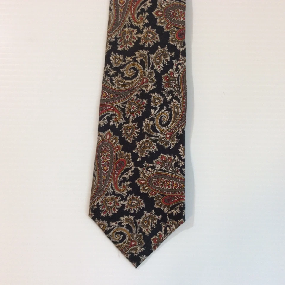 ACCENTS MENS TIE NECKTIE 3.75 in 100% Silk Black Burgundy Gray Brown Silver - Image 2 of 4