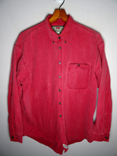 Vintage 90s Levis Denim Button Down Shirt Large Green Tag USA Red Long Sleeve