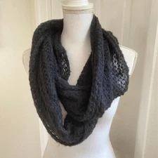 Nordstrom Frenchi Open Knit Infinity Scarf Black Preowned
