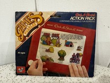 Fun Vintage Etch A Sketch Action Pack Games  Puzzles 1981 6 reusable templates