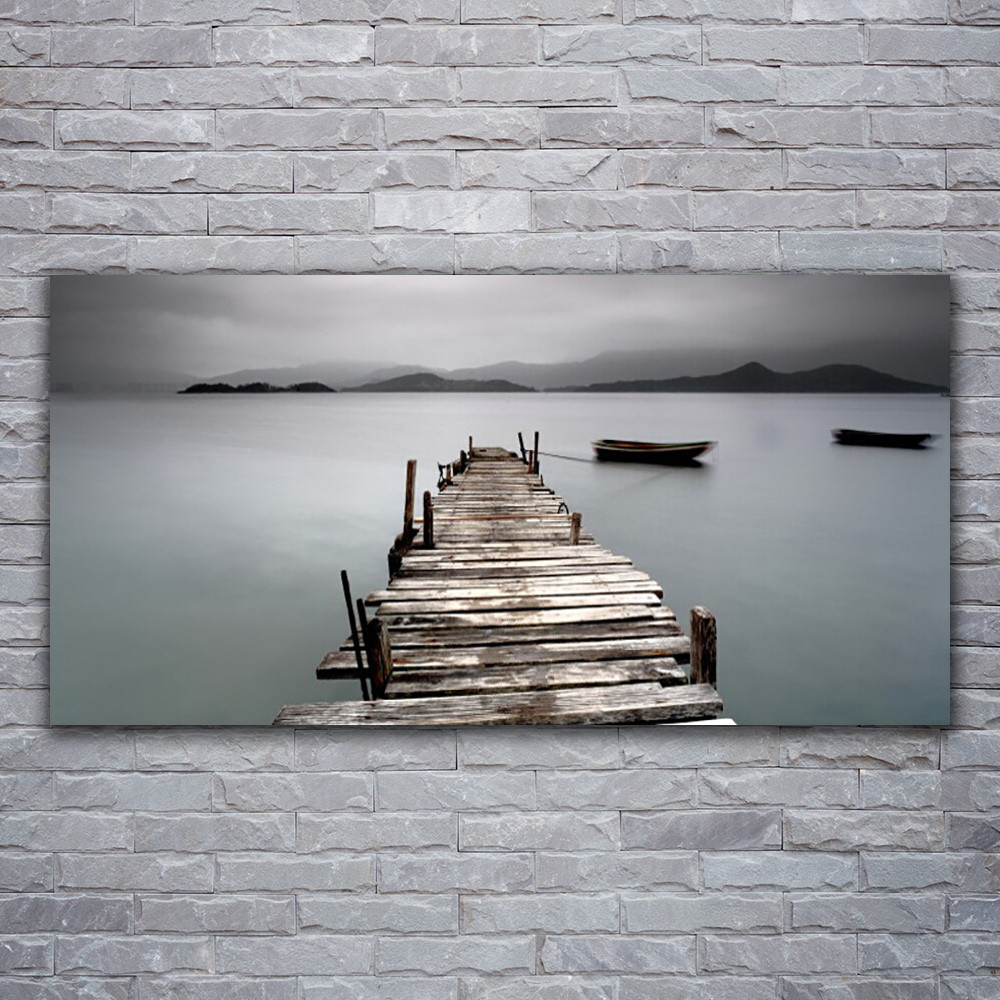 Tableau mer et pont en verre acrylique 120x60 pour une ambiance salon apaisante