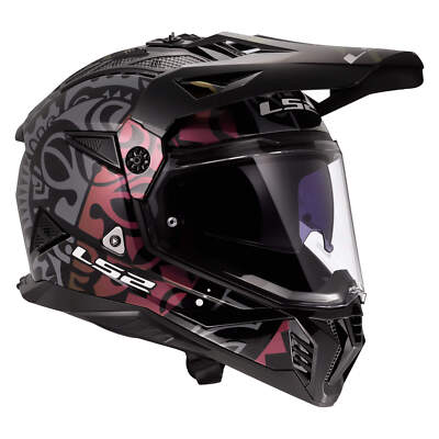 Pioneer II Ranges Dual Road LS2 MX702 Enduro Helmet Gloss Black