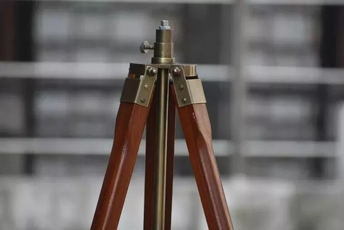 Tripod Wooden Floor Nautical Stand Vintage Home Decor Brown Tripod Adjustable - Picture 3 of 7