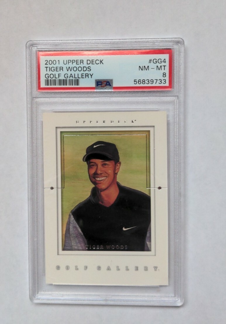 2001 Upper Deck Tiger Woods Golf Gallery # GG4 PSA 8