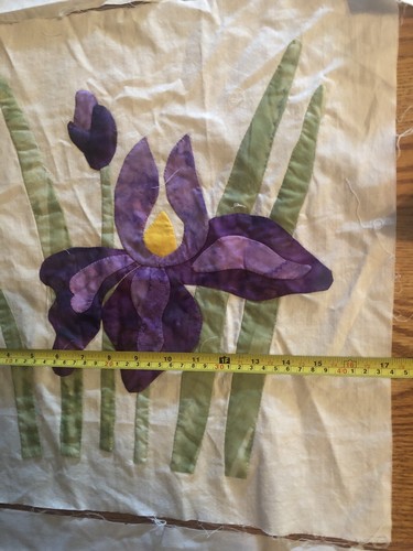 14 Quilt Squares 15” -17” Cross-Stitch Embroidered Floral Quilted - Picture 9 of 11