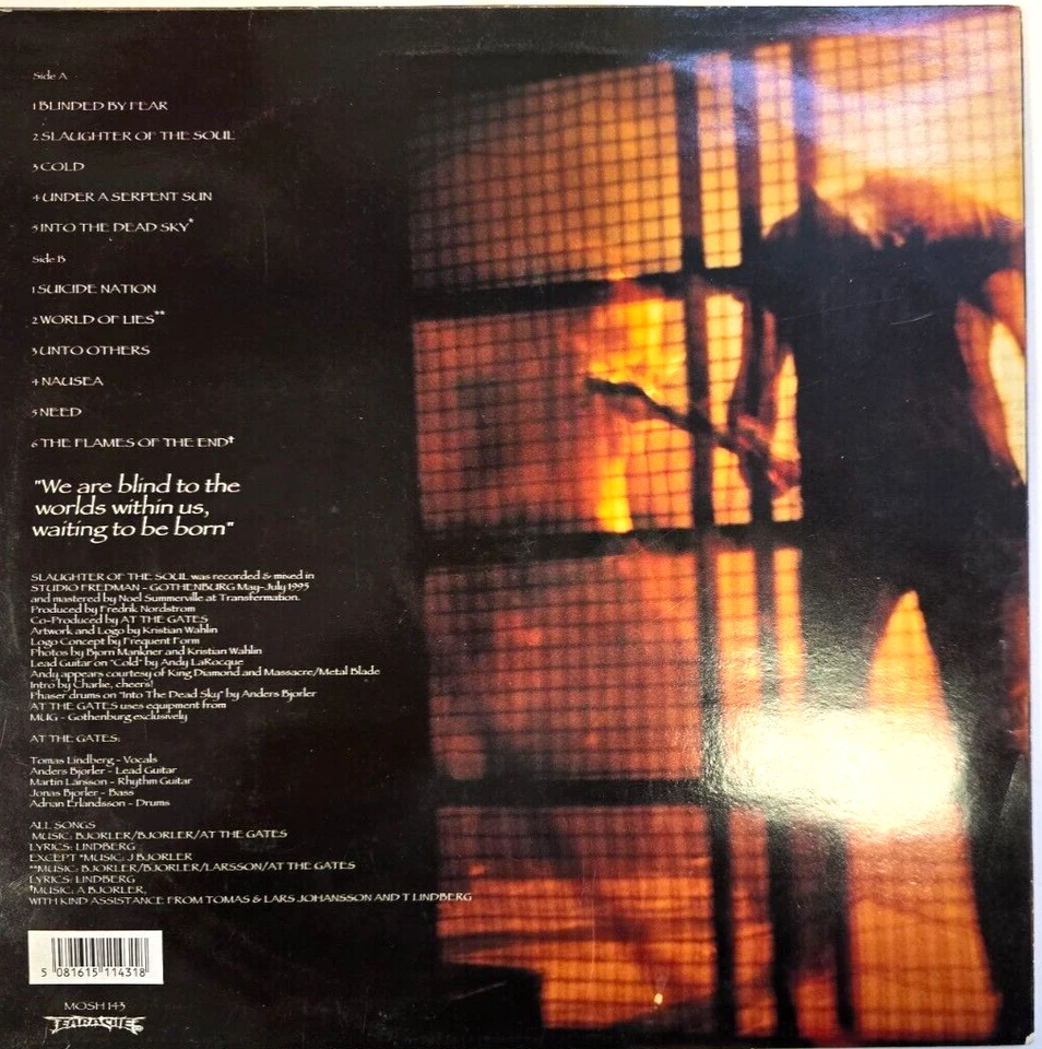 At The Gates Slaughter Of The Soul LP Album vinyl record original 1995 MOSH 143 - Image 2 of 4