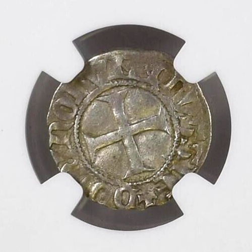Germany Poland Vierchen 1351 NGC AU 53 Teutonic Order Winrich von Kniprode - Picture 3 of 4