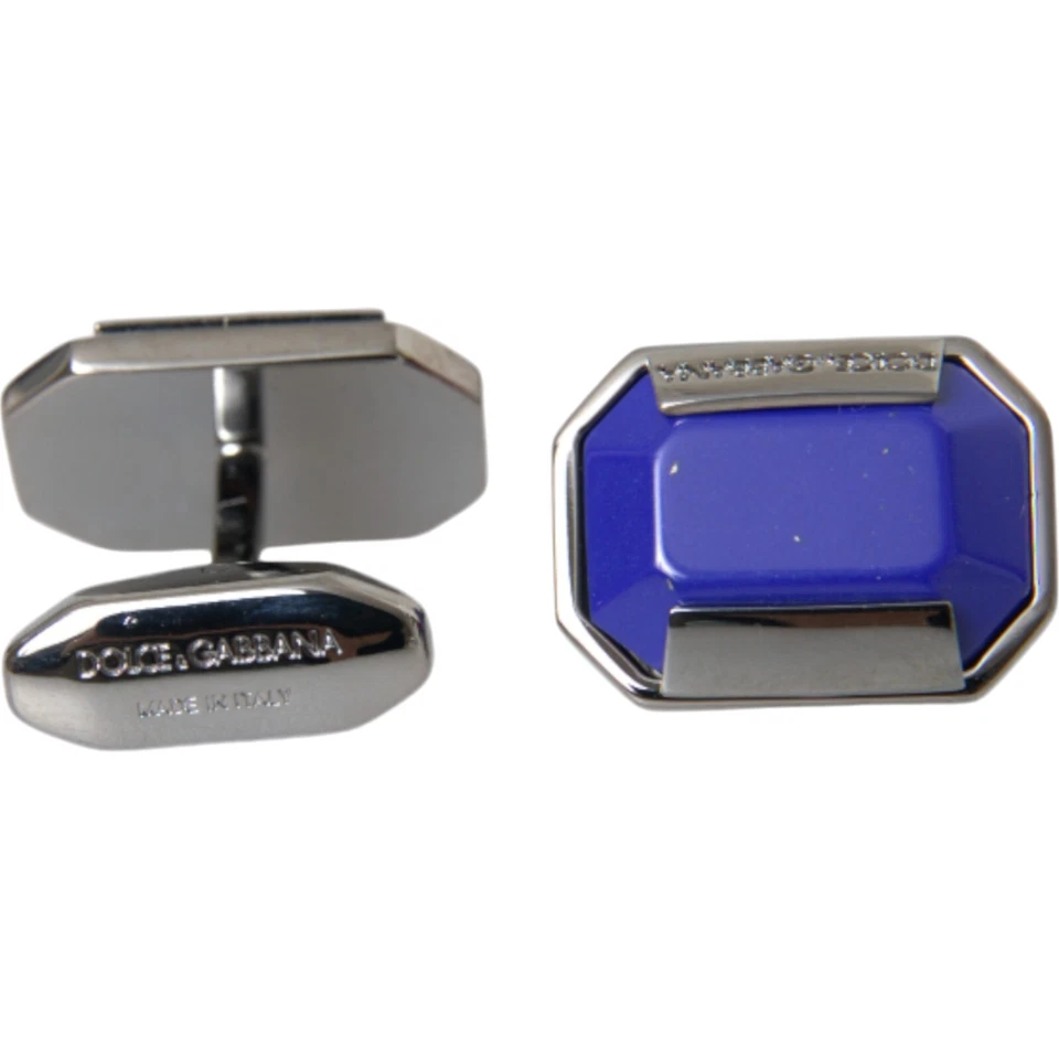 Abotoaduras Dolce & Gabbana folheadas a prata latão pino acessório de cristal RRP 270usd - Imagem 4 de 4