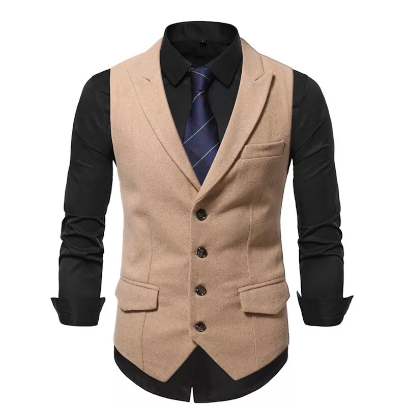 Mens Mixed Sleeveless Formal Dress Suit Vest Single Breasted Casual Waistcoat