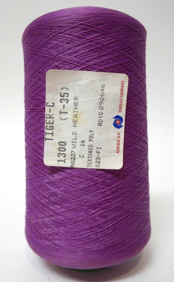 American Thread Company Tiger-C 1300 Textured Polyester T35 Wild Heather Purple - Image 2 of 4