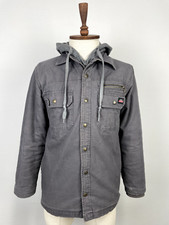 Vintage Genuine Dickies Gray Full Zip Snap Hooded Men's Jacket Sz S