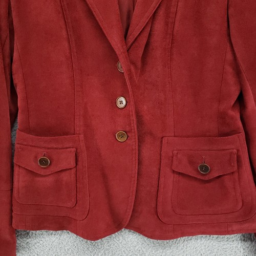 Anne Klein New York Womens 4 Viscose Stretch Cotton Blazer Jacket Lined Red - Picture 8 of 24