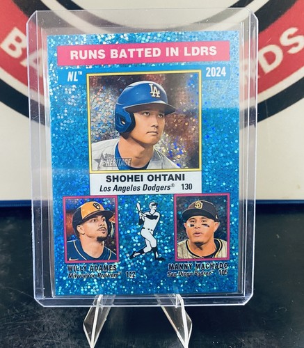 2024 Topps Heritage RunsBatLDRS BlueSparkle Shohei Ohtani,W. Adames, M. Machado