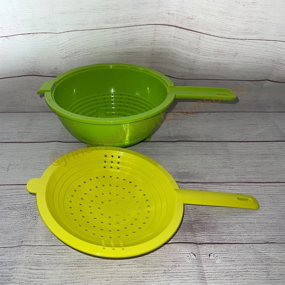 New Tupperware Double Colander Strainer 2149 2150 Margarita Green - Image 3 of 4
