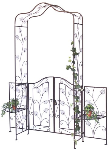 Rosenbogen mit Tor Pforte 101759 Metall Gartentor 236x186 cm Rankgerüst - Bild 8 von 12