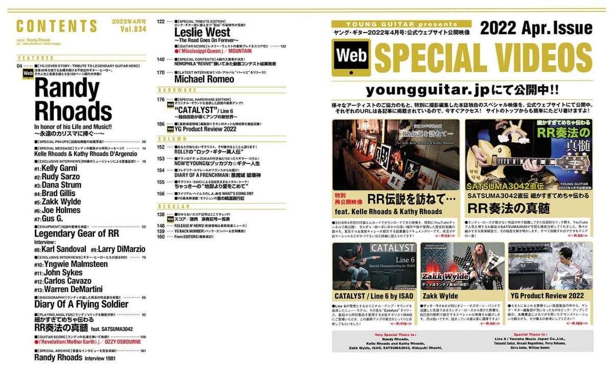 未開封 YOUNG GUITAR 2022年4月号 Randy Rhoads Amazon | Ozzy