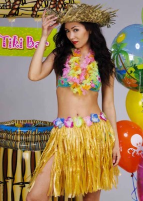 Adult Size Womens Short Hula Girl Grass Skirt Hawaiian Fancy Dress