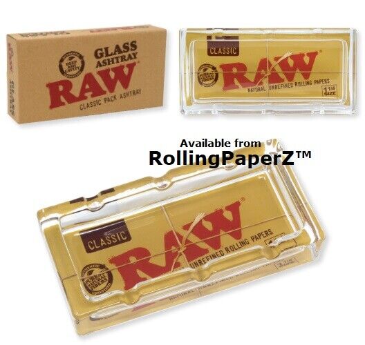 RAW Rolling Papers GLASS ASHTRAY Classic Pack Design FREE SHIPPING all USA!