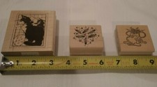 Wood Mounted Rubber Stamps ... Lot Of 3 ...  40 