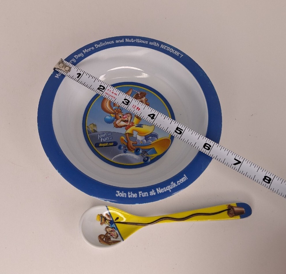 Nestle Nesquik Bowl and Spoon Set Collectible Advertising Promotion