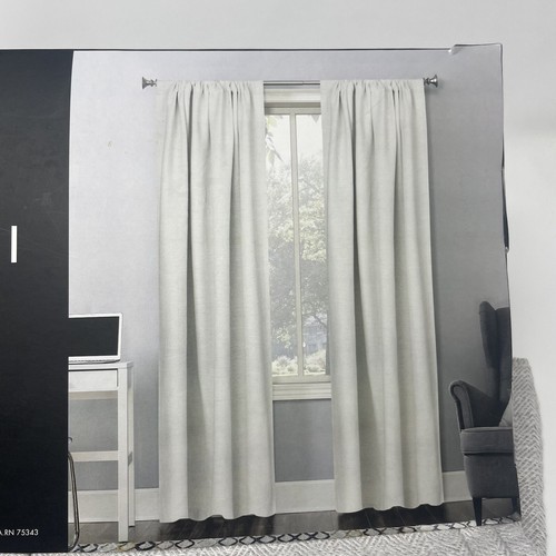 Tahari Home Light Gray Window Panels 38x84, Rod Pocket - Picture 7 of 8