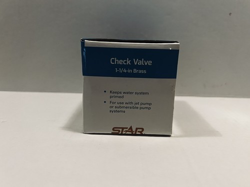 1-1/4" BRASS CHECK VALVE by STAR WATER SYSTEMS - FIP x FIP - SPRING LOADED - Picture 2 of 9