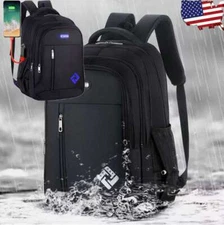 17" Anti-theft Laptop Backpack Shool Book Bag Travel Rucksack w USB Charing Port
