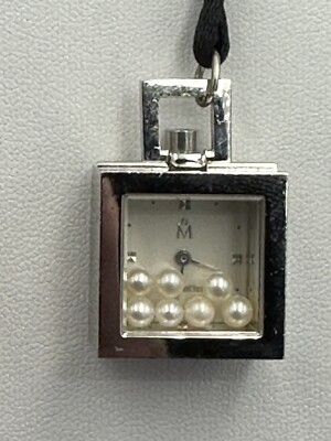 MIKIMOTO Pendant Watch NNS-372F Square White 7P pearl Stainless