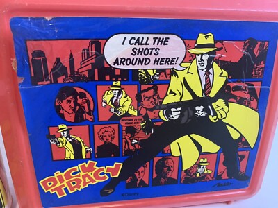 Vintage 1980's 90s Dick Tracy Plastic Lunchbox w/Thermos Lid