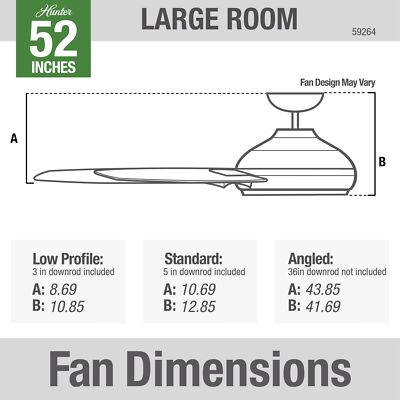 Hunter Cassius Indoor / Outdoor Ceiling Fan with Pull Chain Control, 52'', Mat...