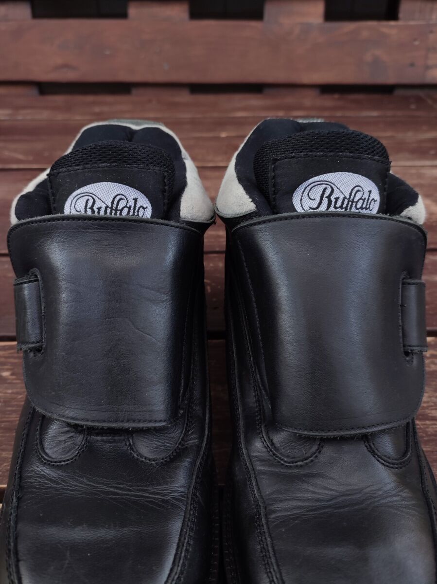 Vintage 90s Y2K Buffalo Black Leather Platform Heeled Chunky Vintage 90s Y2K Buffalo Black Leather Platform Heeled Chunky