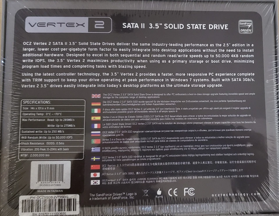 OCZ | Vertex 2 Series | 90GB | 3.5 " | SSD Solid State Disk Drive SATA II - Image 2 of 2