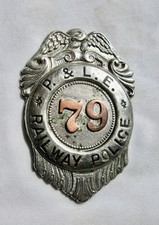 ANTIQUE PITTSBURG & LAKE ERIE RAILROAD RAILWAY BADGE