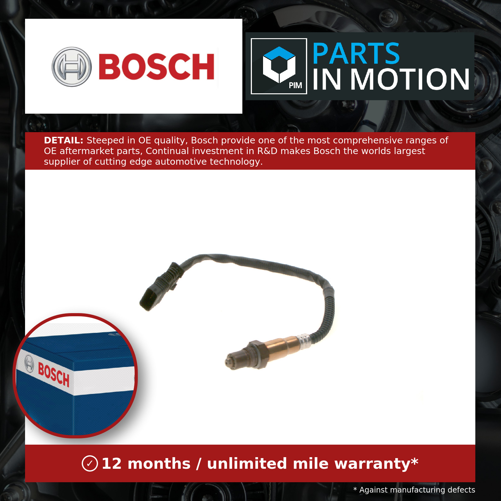 Lambda Sensor fits BMW X1 E84 1.6 Pre Cat 13 to 15 N20B16A Oxygen Genuine Bosch