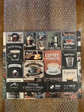 PICKFORU Vintage Coffee Collage Puzzles for Adults 1000 Pieces