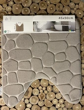 Memory Foam Contour Bathmat Pebble 18x20 Evideco French HomeGoods NWT Taupe Gray