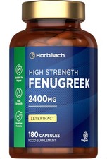 Fenugreek Capsules 2400mg | Fenugreek Seed Extract | 180 Vegan Powder Capsules