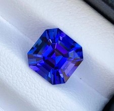 Certified Tanzania Tanzanite Flawless Blue 10 Ct Loose Asscher Cut Gemstone