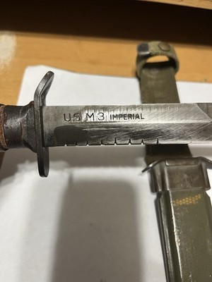 Vintage US-M3 Imperial Blade Marked Knife & BM Co USM8 Co Scabbard