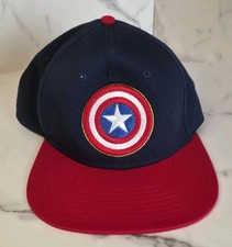 Marvel - Captain America Shield Snapback Hat Cap Red Navy Blue