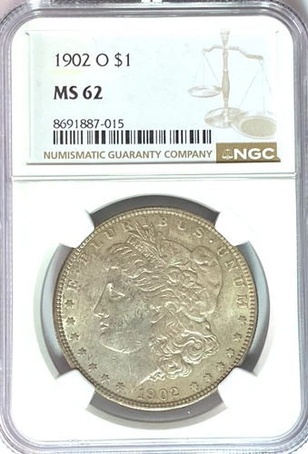 1902 O $1 Morgan Silver Dollar MS62 NGC Uncirculated New Orleans